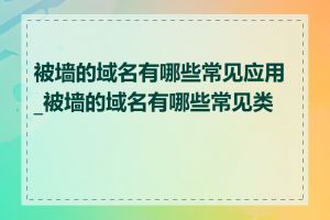 被墙的域名有哪些常见应用_被墙的域名有哪些常见类型