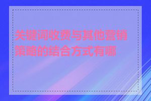 关键词收费与其他营销策略的结合方式有哪些