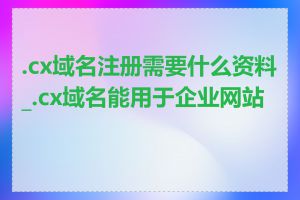 .cx域名注册需要什么资料_.cx域名能用于企业网站吗