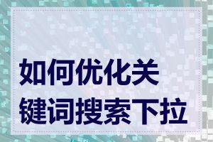 如何优化关键词搜索下拉词