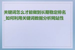 关键词怎么才能做到长期稳定排名_如何利用关键词数据分析网站性能