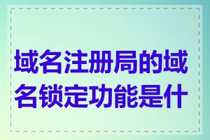 域名注册局的域名锁定功能是什么