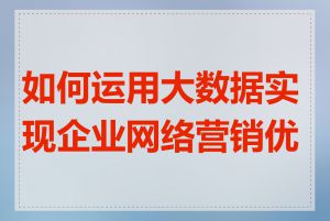 如何运用大数据实现企业网络营销优化