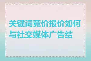 关键词竞价报价如何与社交媒体广告结合