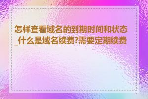 怎样查看域名的到期时间和状态_什么是域名续费?需要定期续费吗