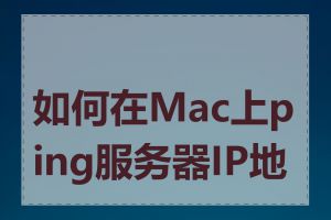 如何在Mac上ping服务器IP地址