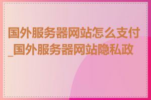 国外服务器网站怎么支付_国外服务器网站隐私政策