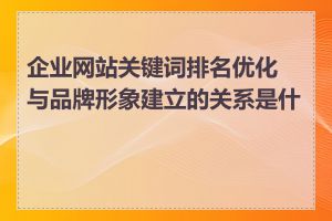 企业网站关键词排名优化与品牌形象建立的关系是什么