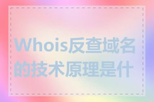 Whois反查域名的技术原理是什么