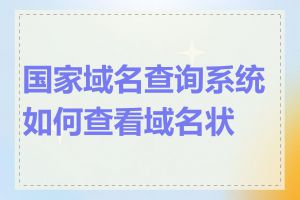 国家域名查询系统如何查看域名状态