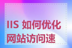 IIS 如何优化网站访问速度