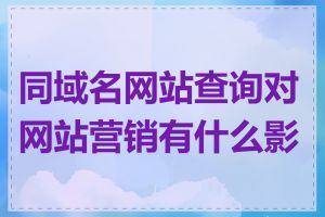 同域名网站查询对网站营销有什么影响