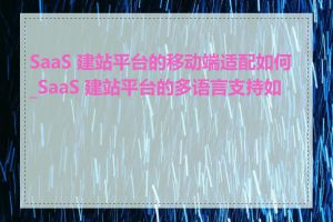 SaaS 建站平台的移动端适配如何_SaaS 建站平台的多语言支持如何