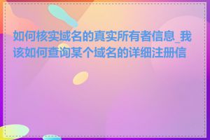 如何核实域名的真实所有者信息_我该如何查询某个域名的详细注册信息