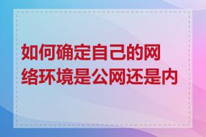 如何确定自己的网络环境是公网还是内网