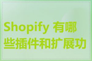 Shopify 有哪些插件和扩展功能