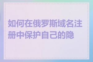 如何在俄罗斯域名注册中保护自己的隐私