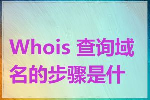 Whois 查询域名的步骤是什么