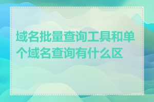 域名批量查询工具和单个域名查询有什么区别