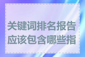 关键词排名报告应该包含哪些指标