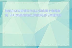 如何在SEO关键词优化公司官网上查看案例_SEO关键词优化公司如何进行关键词分析