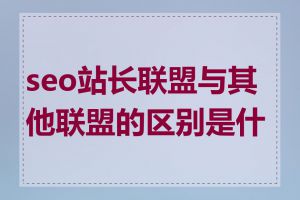 seo站长联盟与其他联盟的区别是什么