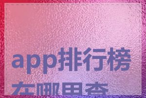 app排行榜在哪里查看