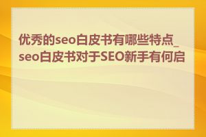 优秀的seo白皮书有哪些特点_seo白皮书对于SEO新手有何启示