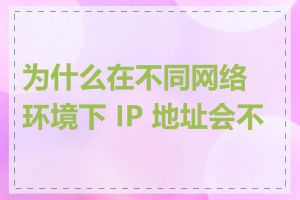 为什么在不同网络环境下 IP 地址会不同