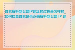 域名解析到公网IP地址的过程是怎样的_如何检查域名是否正确解析到公网 IP 地址