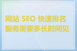 网站 SEO 快速排名服务需要多长时间见效