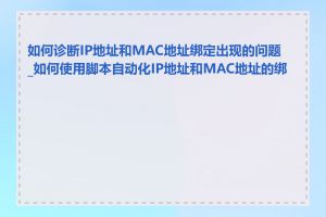 如何诊断IP地址和MAC地址绑定出现的问题_如何使用脚本自动化IP地址和MAC地址的绑定