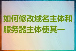 如何修改域名主体和服务器主体使其一致