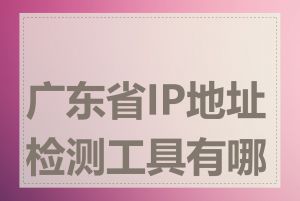 广东省IP地址检测工具有哪些