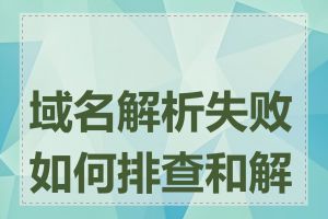 域名解析失败如何排查和解决