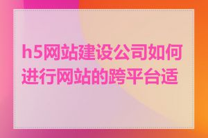 h5网站建设公司如何进行网站的跨平台适配