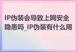 IP伪装会导致上网安全隐患吗_IP伪装有什么用途