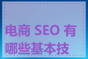 电商 SEO 有哪些基本技巧