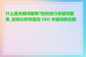 什么是关键词聚焦?如何进行关键词聚焦_如何分析和监控 SEO 关键词排名数据