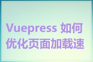 Vuepress 如何优化页面加载速度