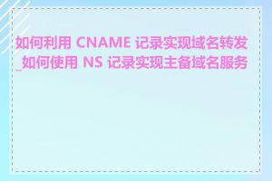 如何利用 CNAME 记录实现域名转发_如何使用 NS 记录实现主备域名服务器