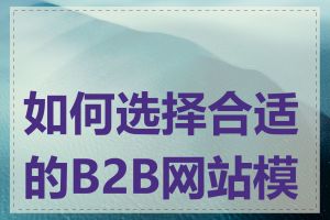 如何选择合适的B2B网站模板