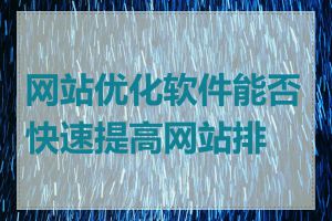 网站优化软件能否快速提高网站排名