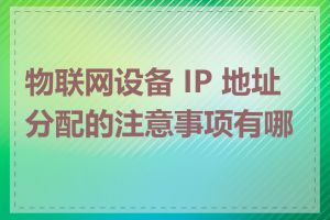 物联网设备 IP 地址分配的注意事项有哪些