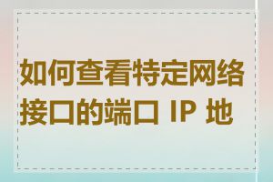 如何查看特定网络接口的端口 IP 地址