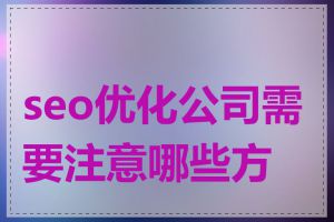 seo优化公司需要注意哪些方面