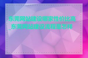 东莞网站建设哪家性价比高_东莞网站建设流程是怎样的