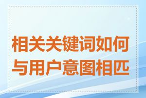 相关关键词如何与用户意图相匹配