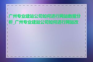 广州专业建站公司如何进行网站数据分析_广州专业建站公司如何进行网站改版