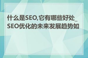 什么是SEO,它有哪些好处_SEO优化的未来发展趋势如何